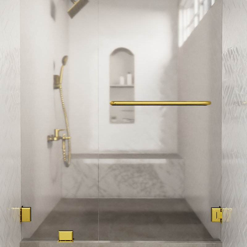 Brixwell TB-18BTB-PB Porte-serviette de douche tubulaire standard de centre à centre de 18 pouces sans rondelles en laiton poli
