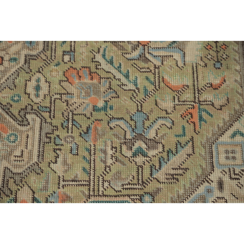 Élégant tapis traditionnel 6 x 9 avec bordure complexe et motif médaillon