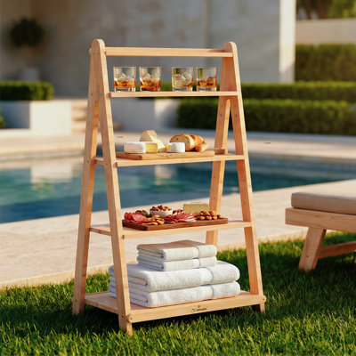 5-Tier Wood A-Frame Ladder Bookshelf, Adjustable Height Storage Rack for Living Room, Bedroom, Kids Room & Toy Storage