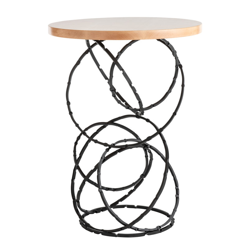 Olympus Solid Wood Top Accent Table, Espresso Maple, Ink