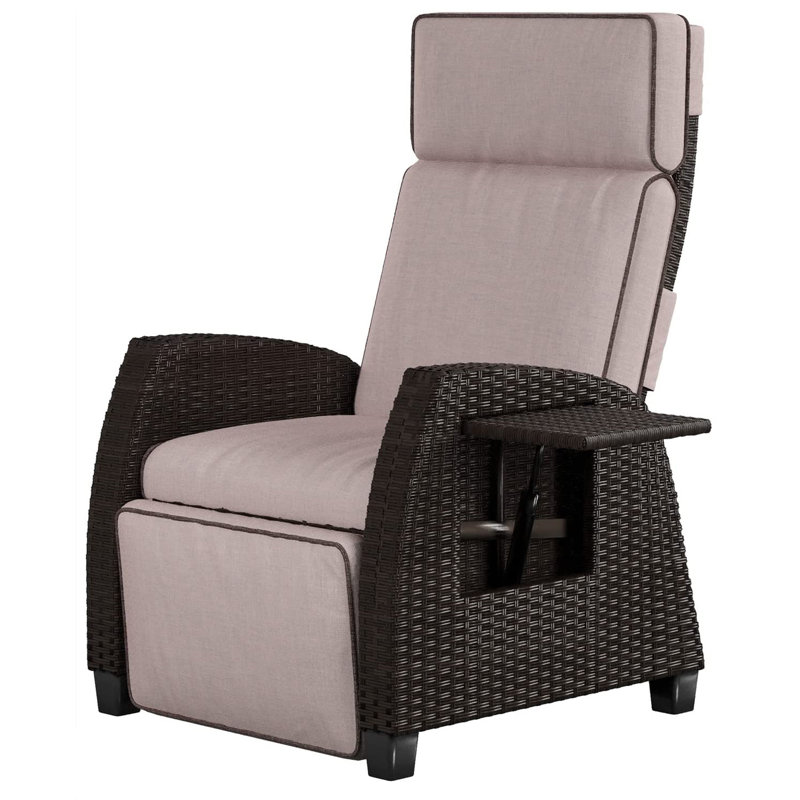 Wicker Outdoor Lounge Chair, Beige