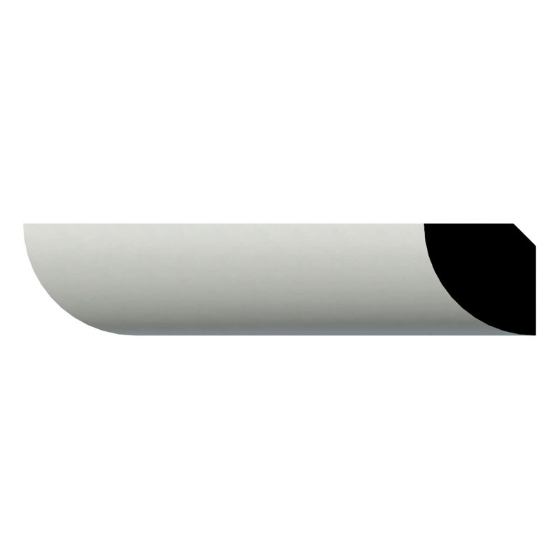 Endurathane Everly Crown Moulding, 3/8"H x 3/8"P x 5/8"F x 94 1/2"L, Factory Primed