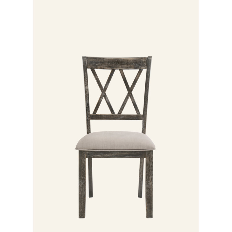 Ensemble de 2 chaises d'appoint en tissu beige et gris vieilli Claudia II