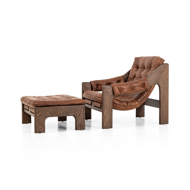 Halston Armchair with Ottoman, Heirloom Sienna