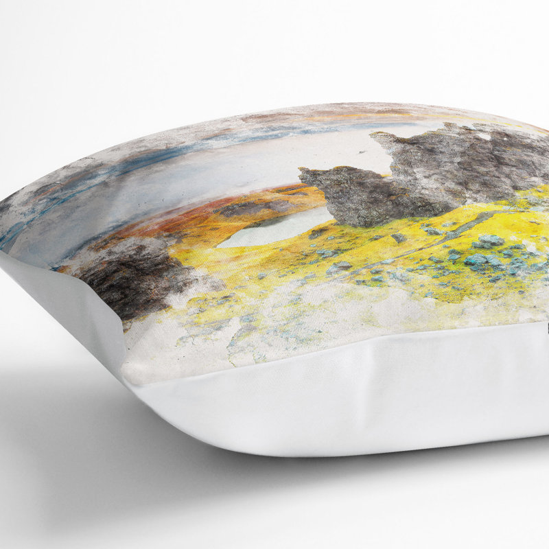 View from the Old Man of Storr in the Isle of Skye Cushion with Filling, White, 40cm H x 40cm W x 15cm D