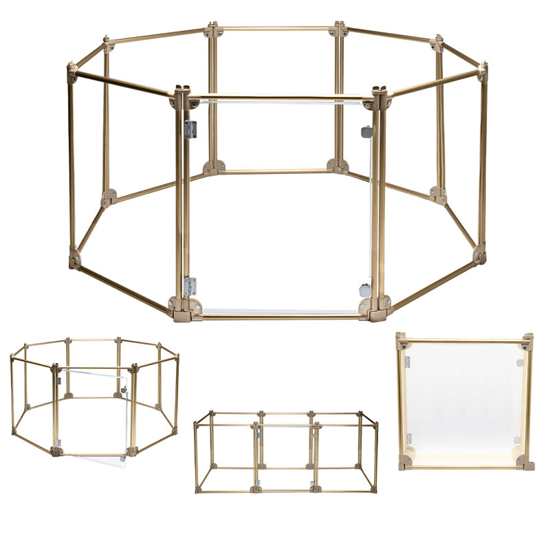25.6'' H 8 Panel Metal Exercise Pen With Door