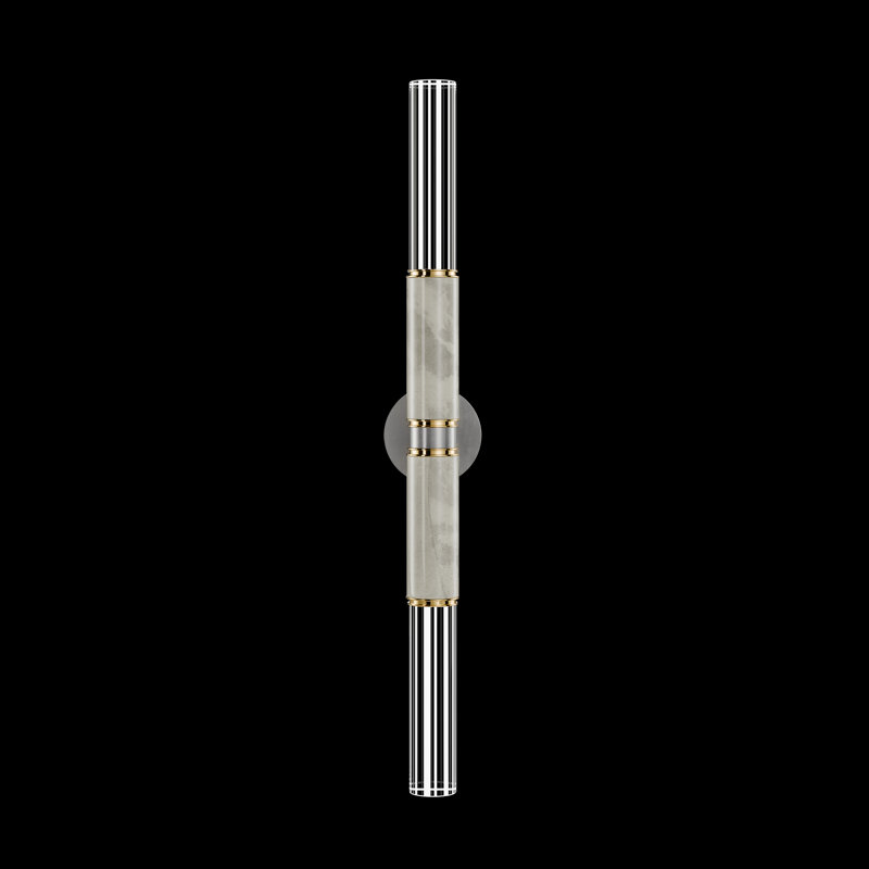 LED Wallchiere, Silver Leaf/Brass/Smoke