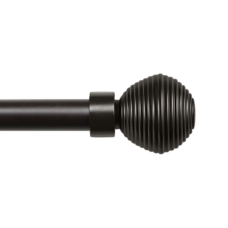 Grijalva Adjustable 1" Single Curtain Rod, 36" - 72", Bronze
