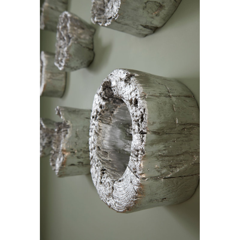 Cast Eroded Wood Circle Wall Décor