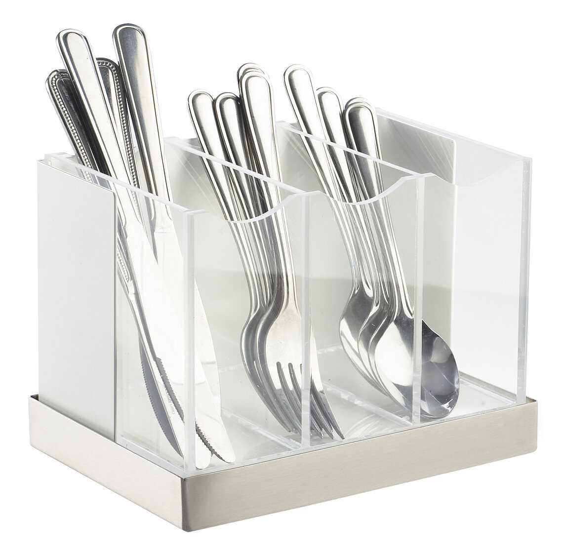 Silver Stainless Steel Cutlery Rack, For Kitchen, Rectangular