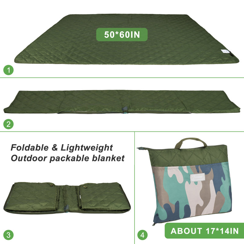 Couverture imperméable d'extérieur Tirrinia, Camouflage vert