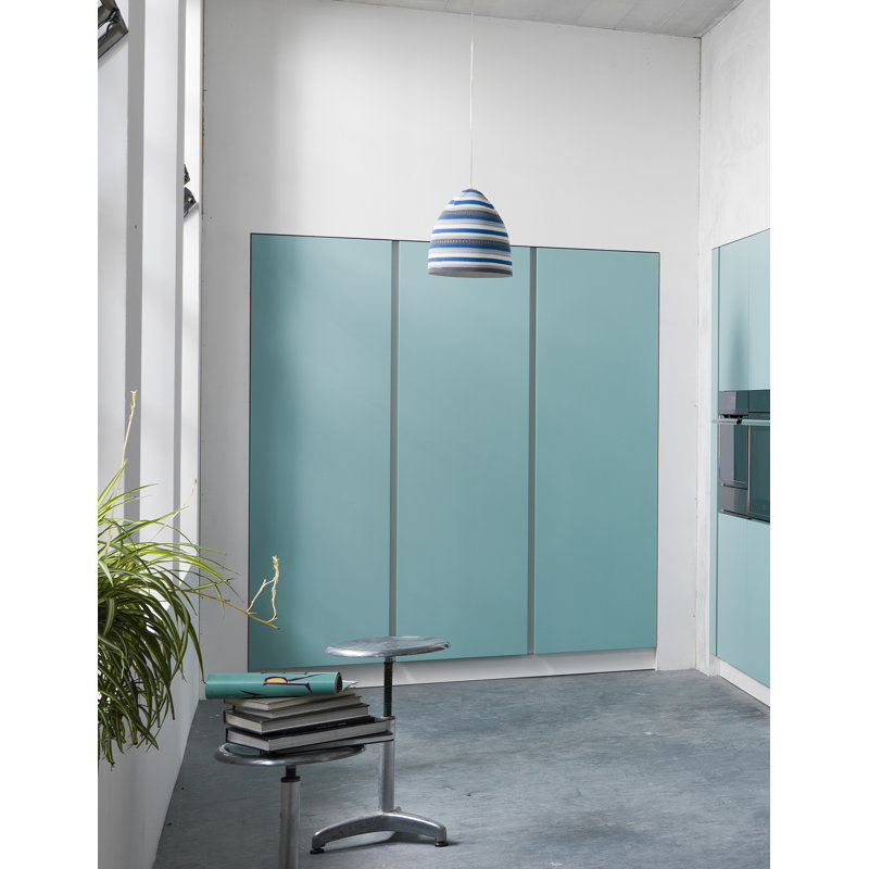1 - Light Grey Bell Pendant, Blue