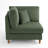 Upholstered Green Corduroy Armchair with Pillow Back, One Arm Single Chair Module Part For Sectional Sofa-366801739