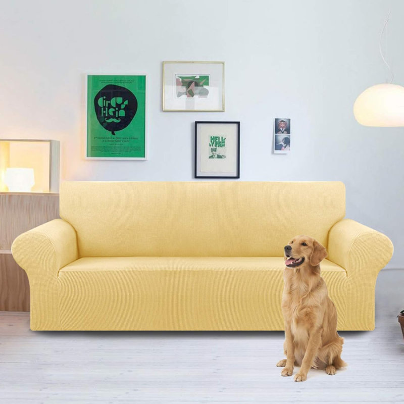 Sofa Slipcover, Yellow, 94" H x 110" W x 3.89" D