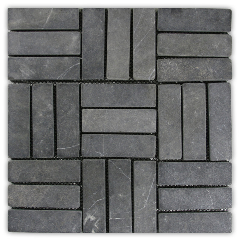 Gambia 1" x 4" Natural Stone Mosaic Tile in Gray Waterproof Ideal for Kitchen and Bathroom - 1 Sq Ft