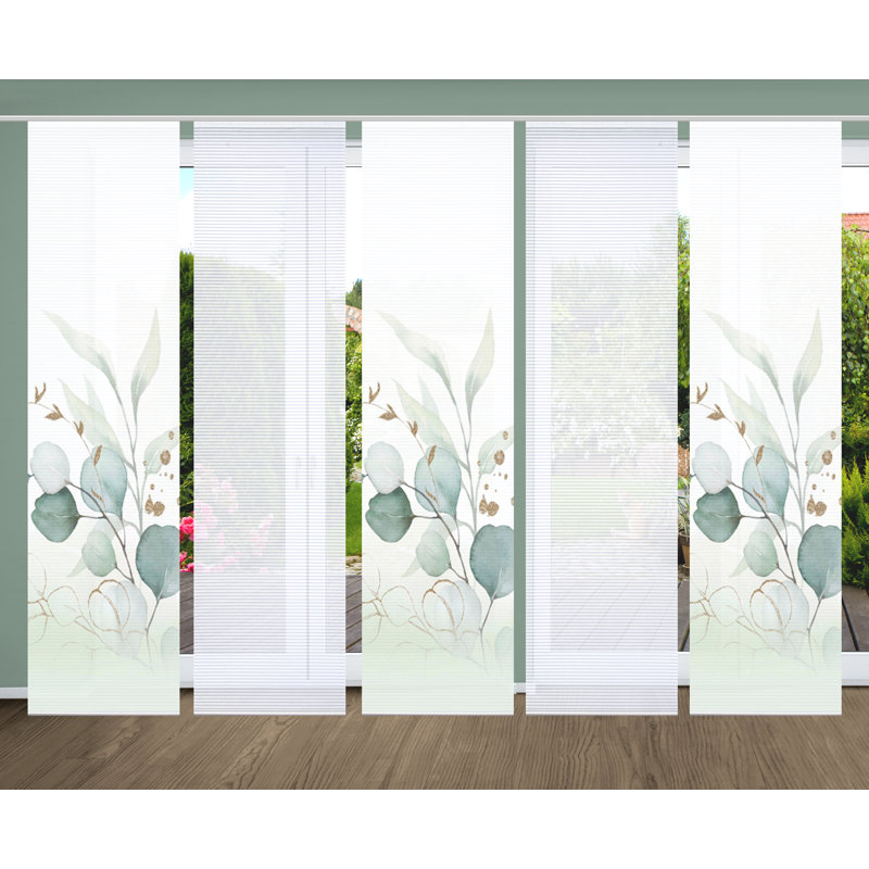 Semi Sheer Sliding Panel, Green