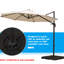 Poids du pied de parasol déporté : 120 kg (264 lb), facile à assembler, résiste aux environnements difficiles.