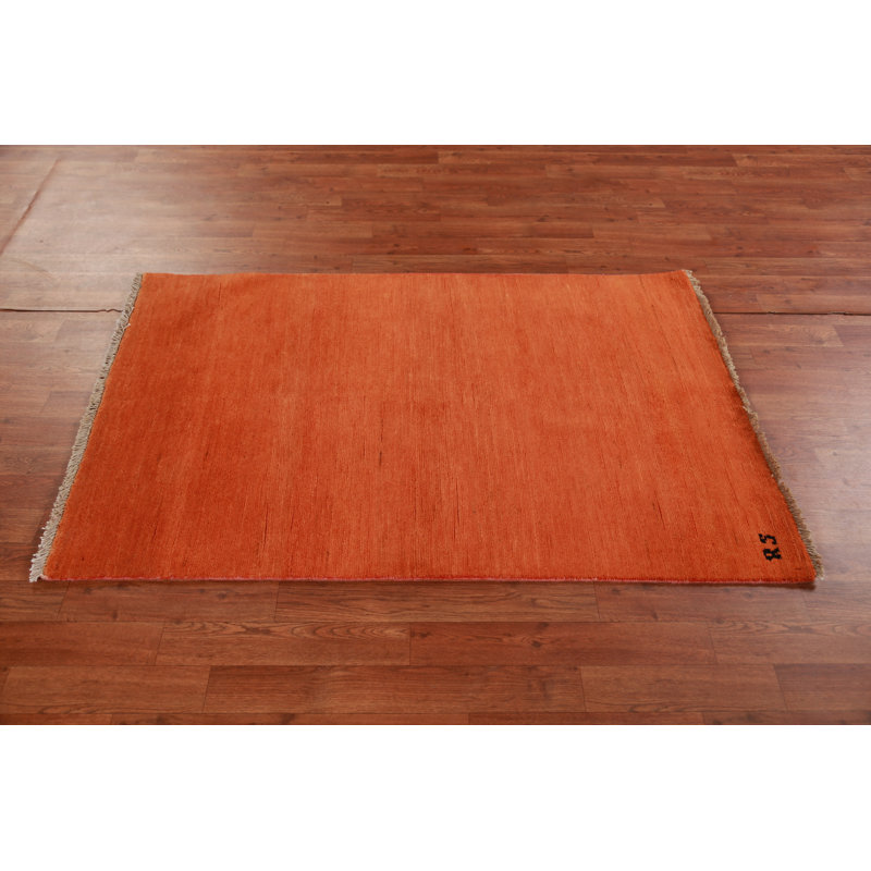 Tapis orange moderne orange Gabbeh 3 x 5