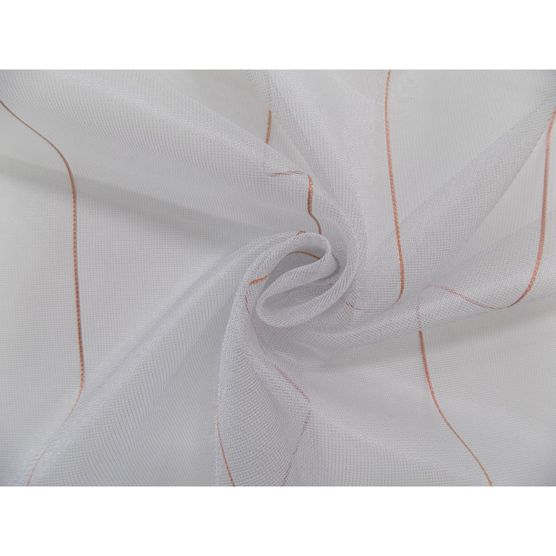 Merlee Semi Sheer Single Curtain Panel, Silver/Terra, 120cm H x 450cm W