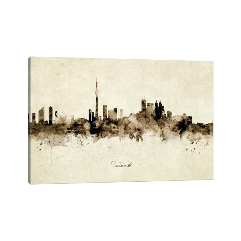 Toronto Canada Skyline by Michael Tompsett - Wrapped Canvas Painting, 101.6 cm H x 66.04 cm W x 1.91 cm D