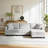4-Piece 100'' Corduroy Reversible L-Shape Sectional Sofa With Ottoman，Built-In Dual Charging Ports At The Arms
