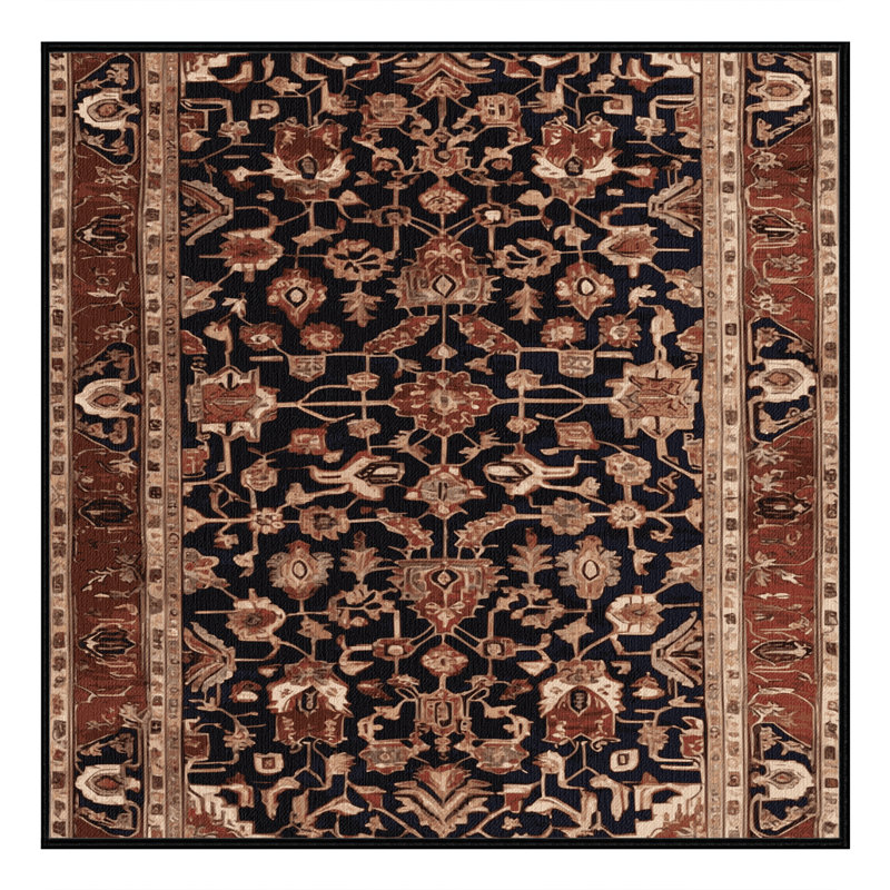 Machine Washable Persian Brown Area Rug, Square 3'
