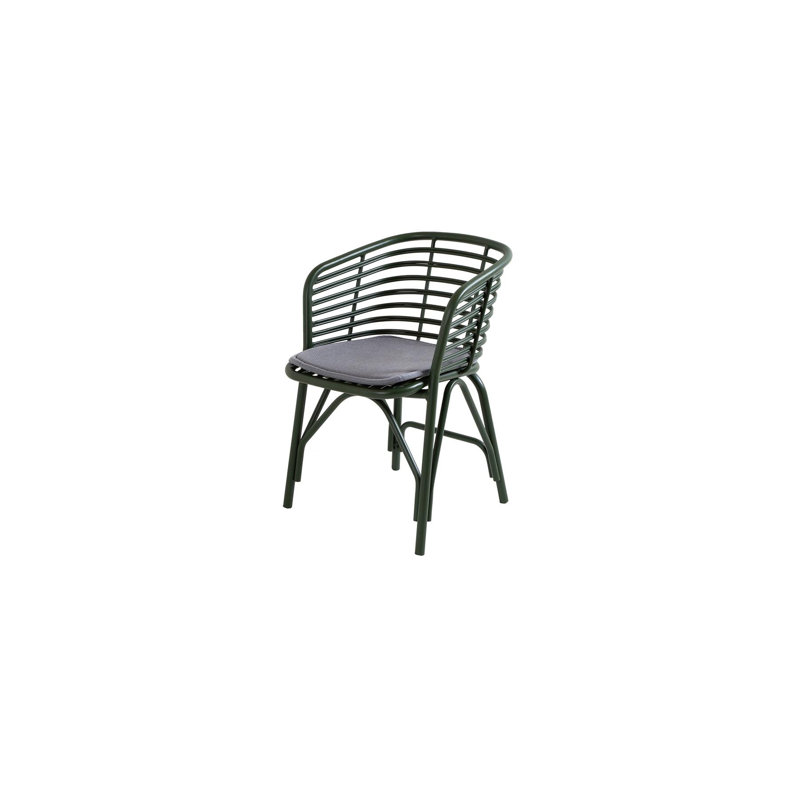 Blend Patio Dining Armchair with Cushion, Gray, Dark Green