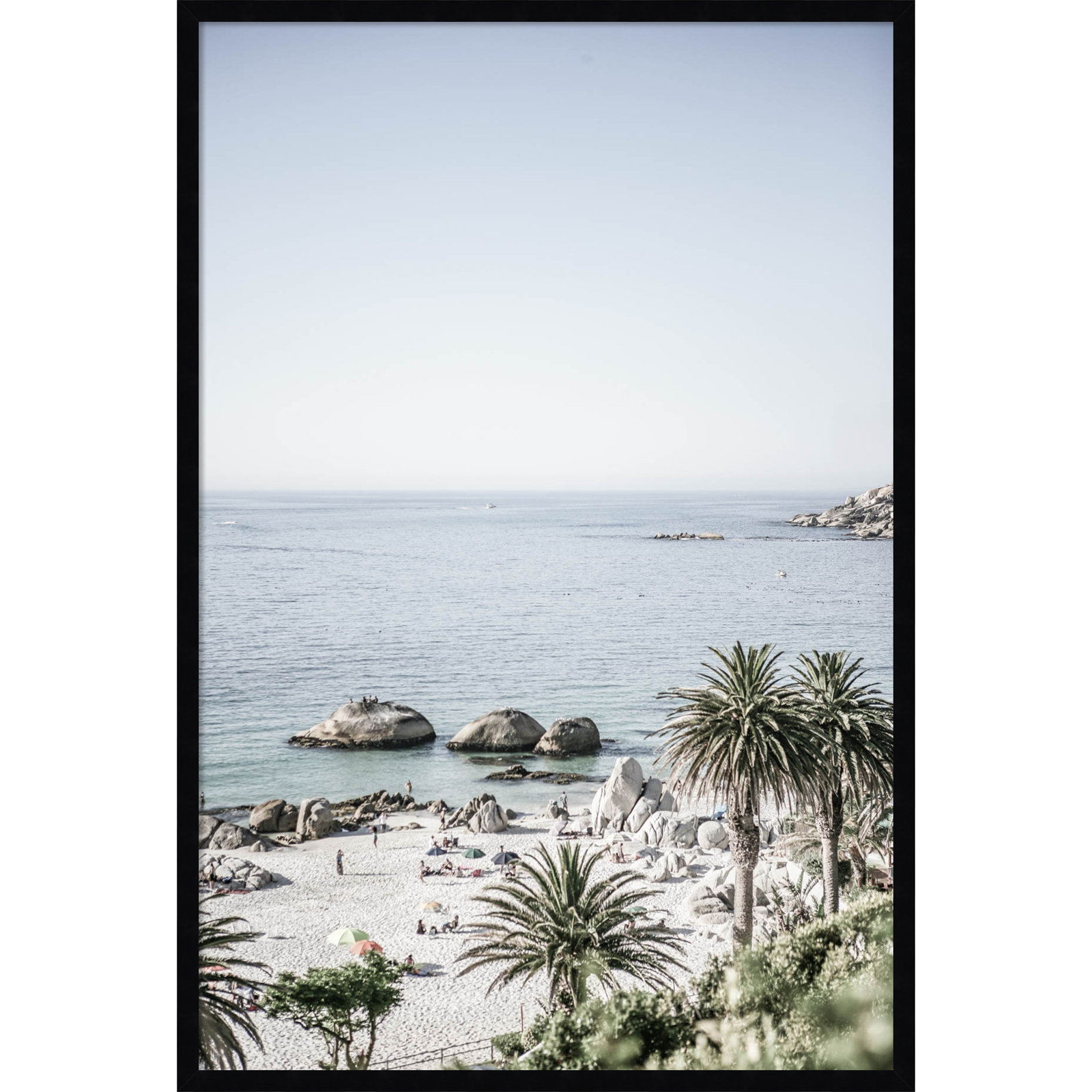Pindall "Clifton Beach" Print, 41" H x 28" W, Black