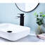 Robinet de salle de bain avec bec cascade, poignée à un trou, acier inoxydable noir mat et accrédité, rouille, aérateur de 1,2 gallon par minute, bonde escamotable, 500 000 cycles, débit, assemblage-123061713
