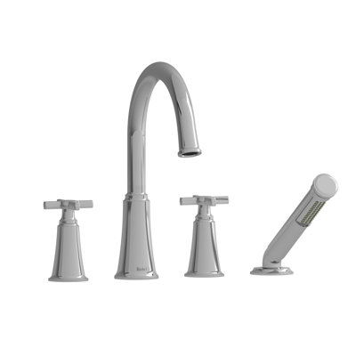 Momenti 4-Hole Deck Mount Tub Filler with C-Spout
