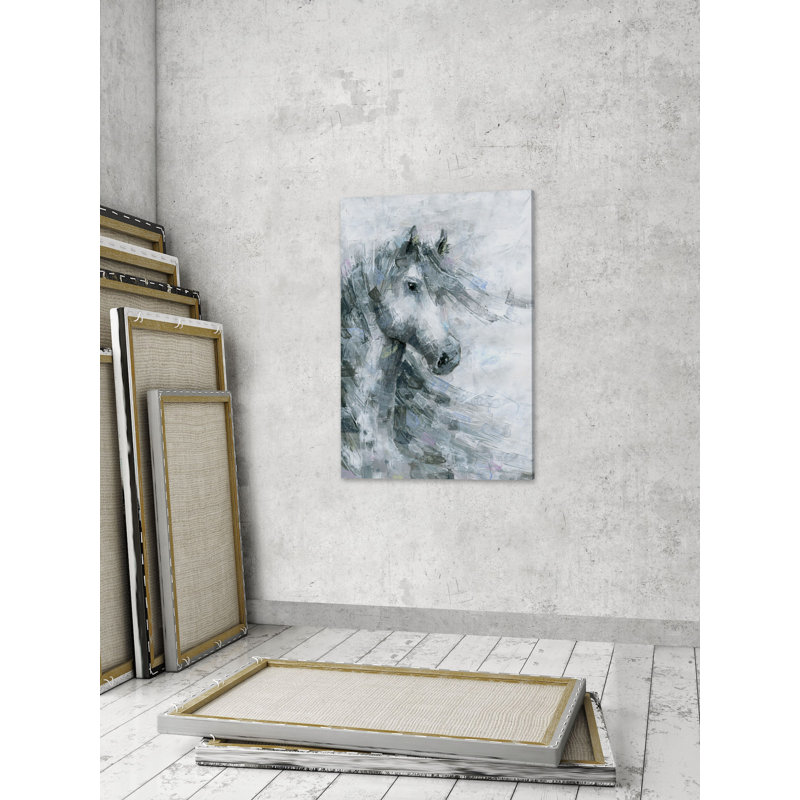 Cheval dans le vent - reproduction sur toile, H 24 po x l 16 po x P 1,5 po