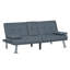 Canapé-lit convertible moderne en tissu gris avec ports USB et porte-gobelets rabattables