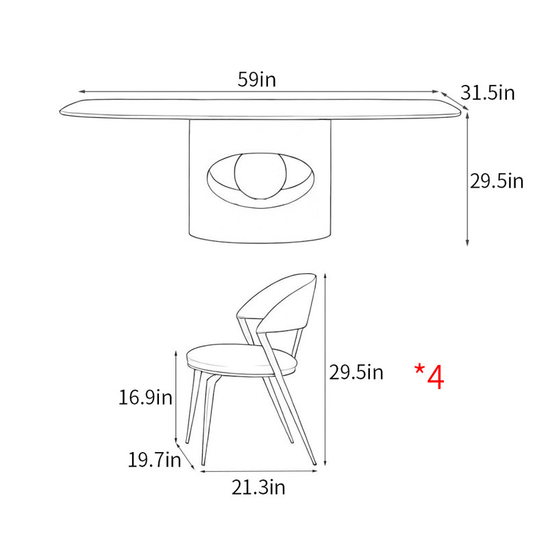 Ensemble de table de salle à manger rectangulaire Light Luxury, Blanc / gris clair, Blanc cassé / blanc