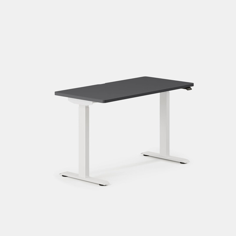 Duo Standing Desk, Charcoal, 47.3" H x 48" W x 24" D, White