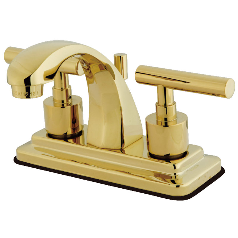 Sydney Centerset Bathroom Faucet with Drain Assembly, Polished Brass