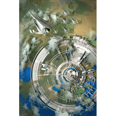 " Aerial View Of Futuristic City "