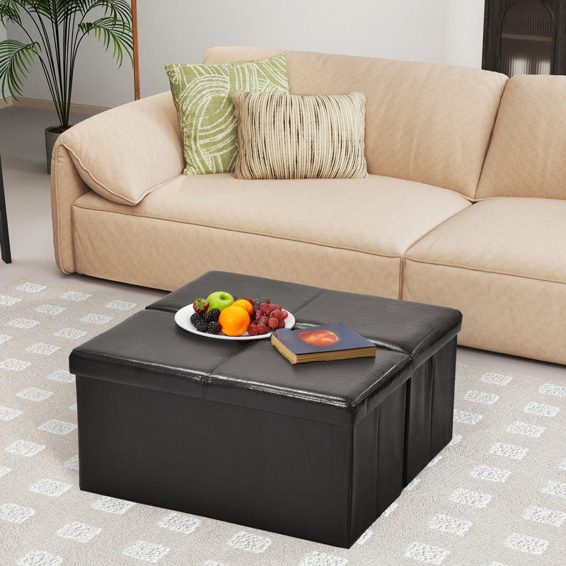 Ensemble de 2 tiroirs de rangement en simili cuir ELI