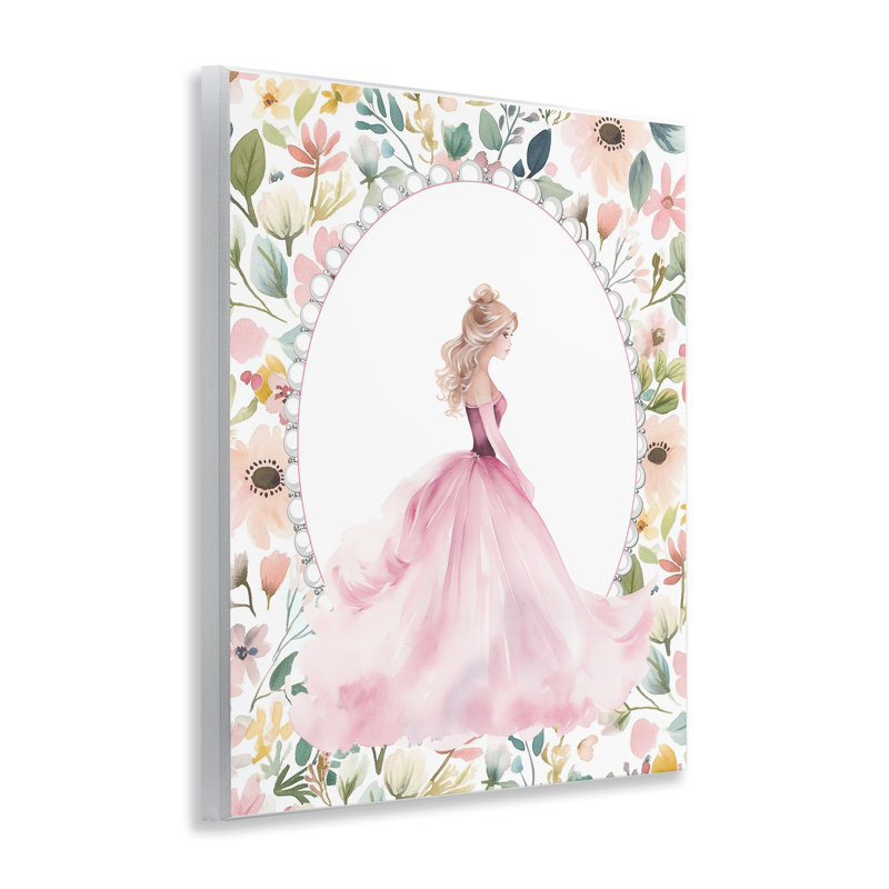Plaque rose princesse rose avec bordure perlée, design par Christine Simpson Art