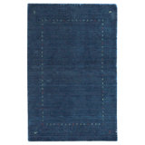 Hand Knotted Wool Area Rug in Navy