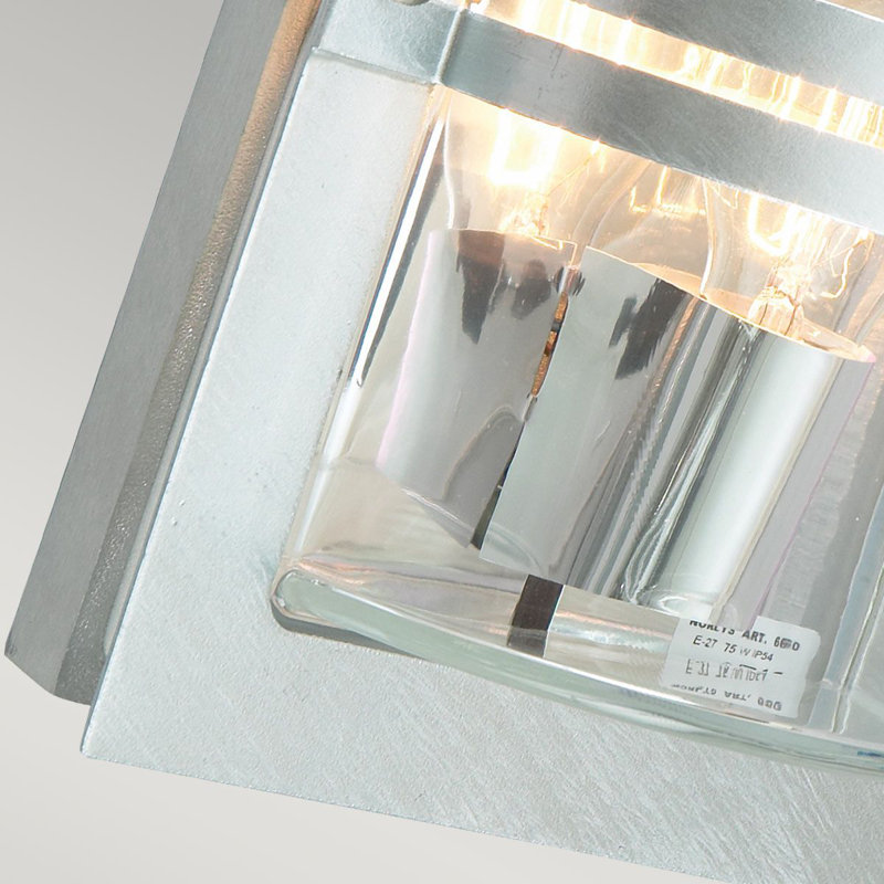 Basel Flush Mounted Sconce, E27 60W, Galvanised, Clear