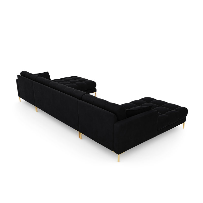 Adoraim 6 Seater Large Corner Sofa , Gold, Black