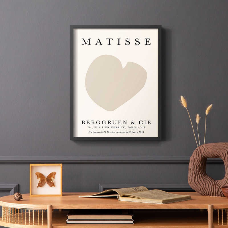 Matisse CCXIX Framed Print - Solid Wood, 28" H x 22" W, Black