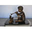 Statue garçon céleste en bronze avec lapin et écureuil - Taille: L 22 po x l 13 po x H 16 po.