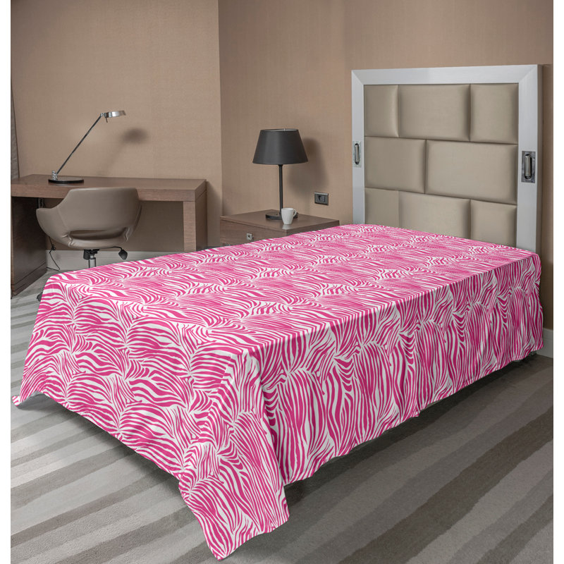 Ambesonne Nature Top Flat Sheet Glisten Fish Sunlight, Twin XL Flat Sheet, Pink Black Animal Print