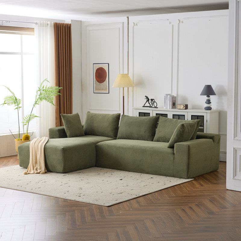 108*68 Inch Extra Large Deep Modular Sofa, Green