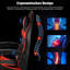 Inbox Zero Adjustable Reclining Ergonomic Swiveling PC & Racing Game Chair in Black/Red