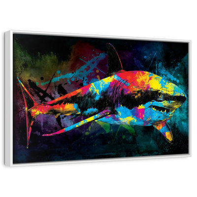 Grand requin blanc couleur grunge