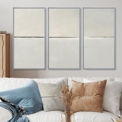 «Gray Neutral Horizons Divide Reverie», ensemble de décorations murales abstraites