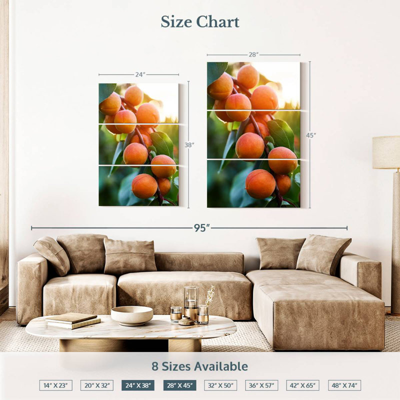 Yarlin Apricots On A Branch, 45" H x 28" W