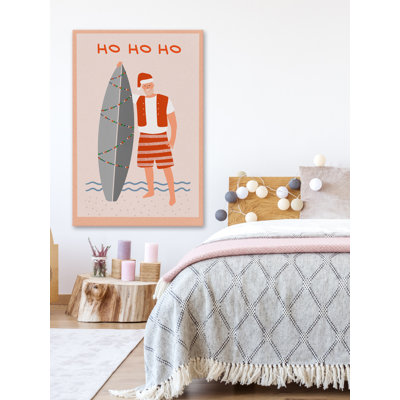 Surfing Santa' Print On Wrapped Canvas -  The Holiday Aisle®, 295B646C04094062874943750FE07D7C